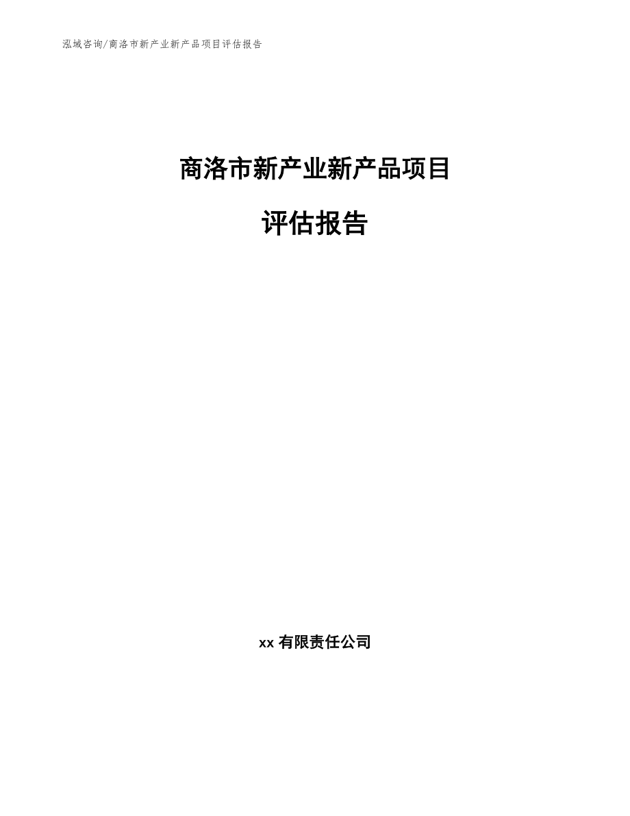 商洛市新产业新产品项目评估报告_模板范文_第1页