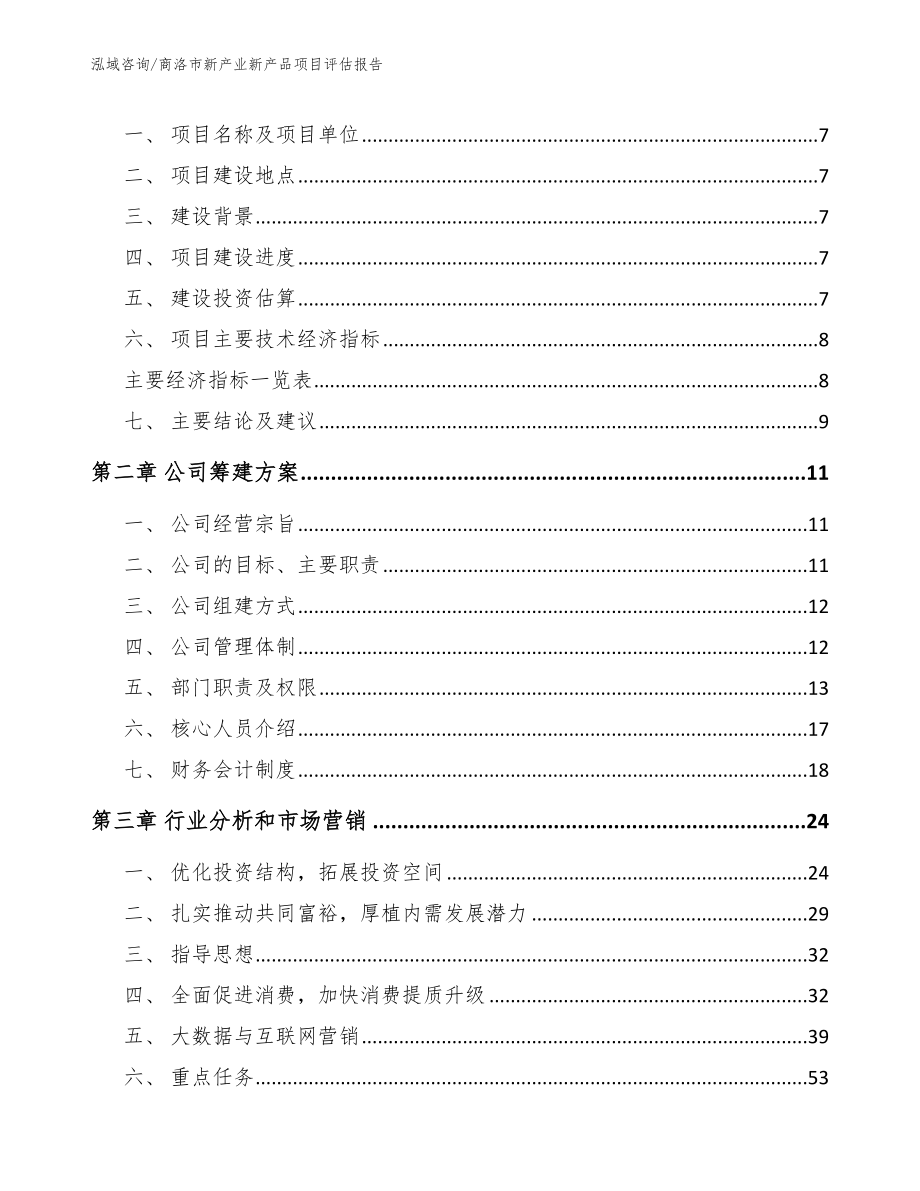 商洛市新产业新产品项目评估报告_模板范文_第3页