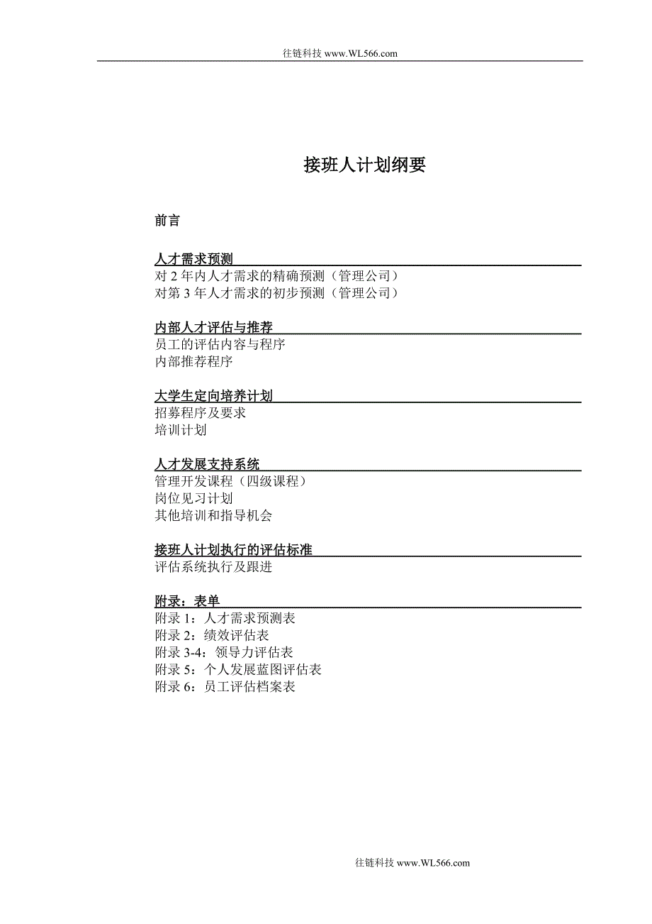 某酒店管理公司接班人计划.doc_第1页