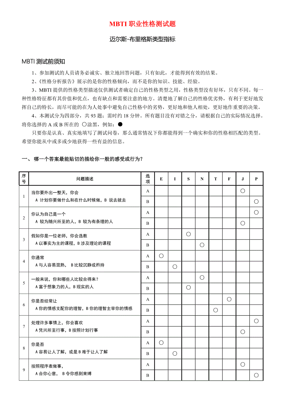 《MBTI职业性格测试题》.doc_第1页