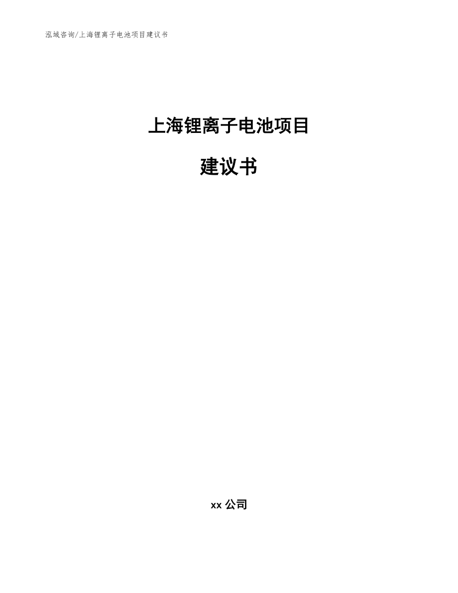 上海锂离子电池项目建议书（参考模板）_第1页