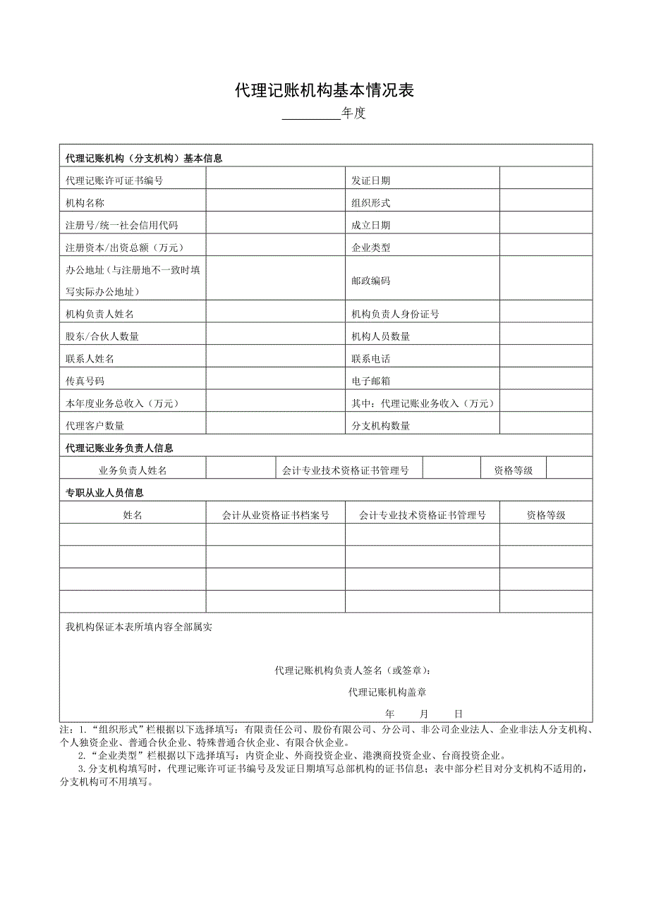 代理记账机构基本情况表_第1页