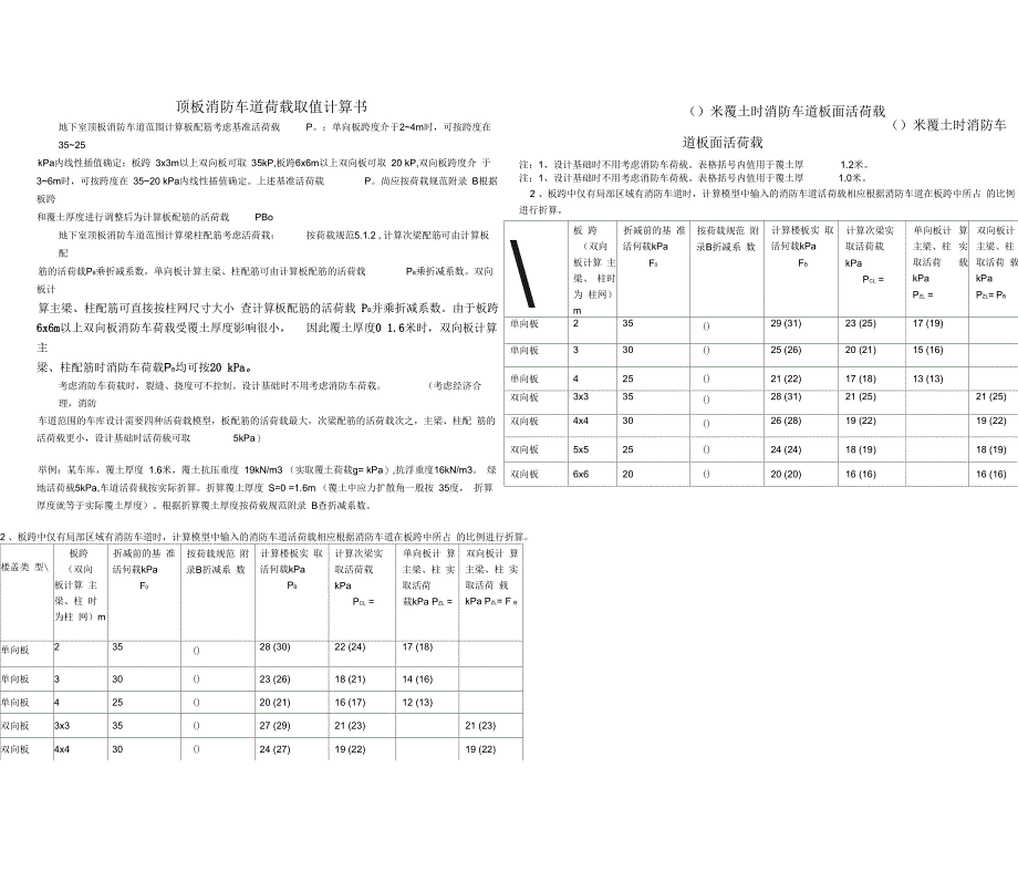 顶板消防车道荷载计算书_第1页