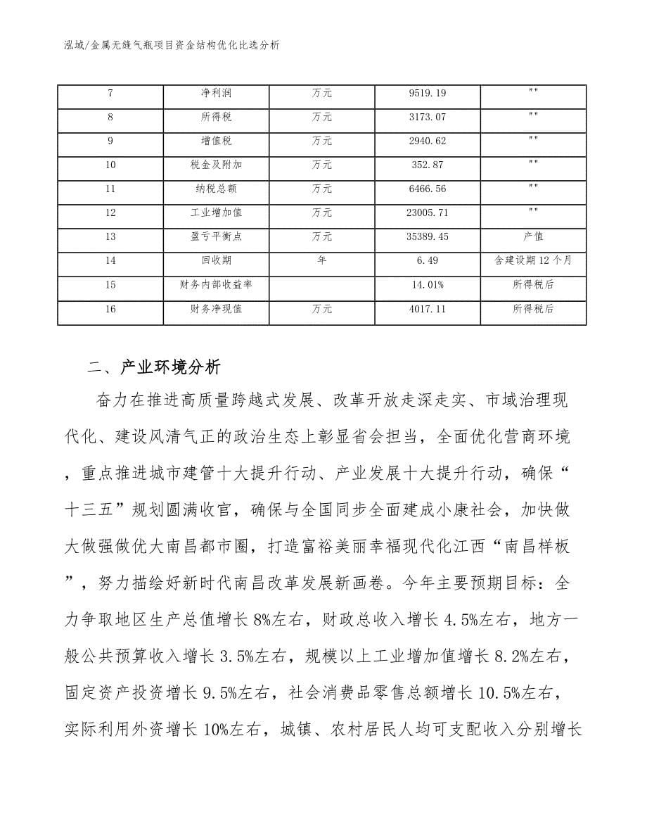 金属无缝气瓶项目资金结构优化比选分析【范文】_第5页