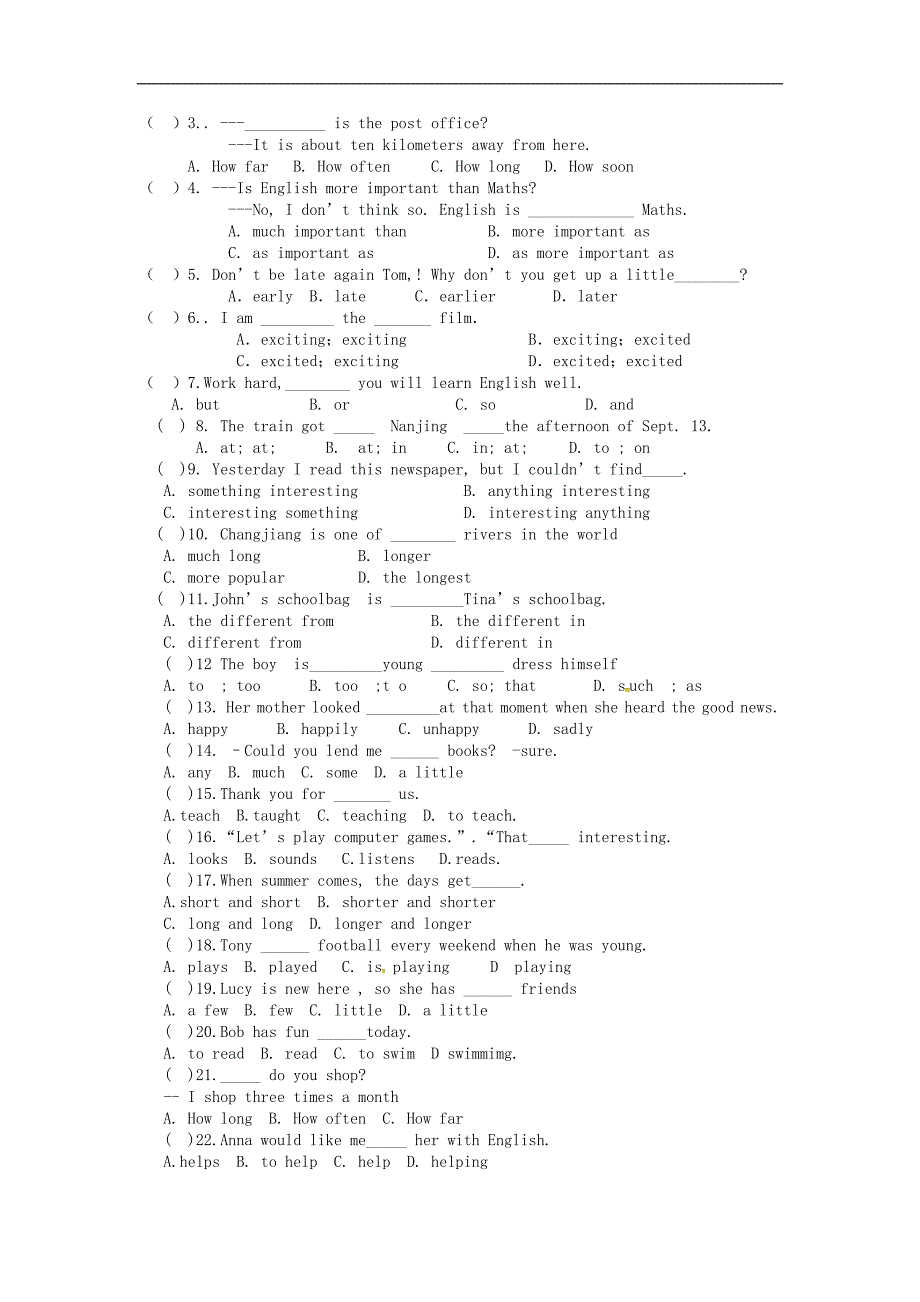 (word完整版)甘肃省天水市秦州区2018八年级英语上学期期中试题人教新目标版.doc_第3页