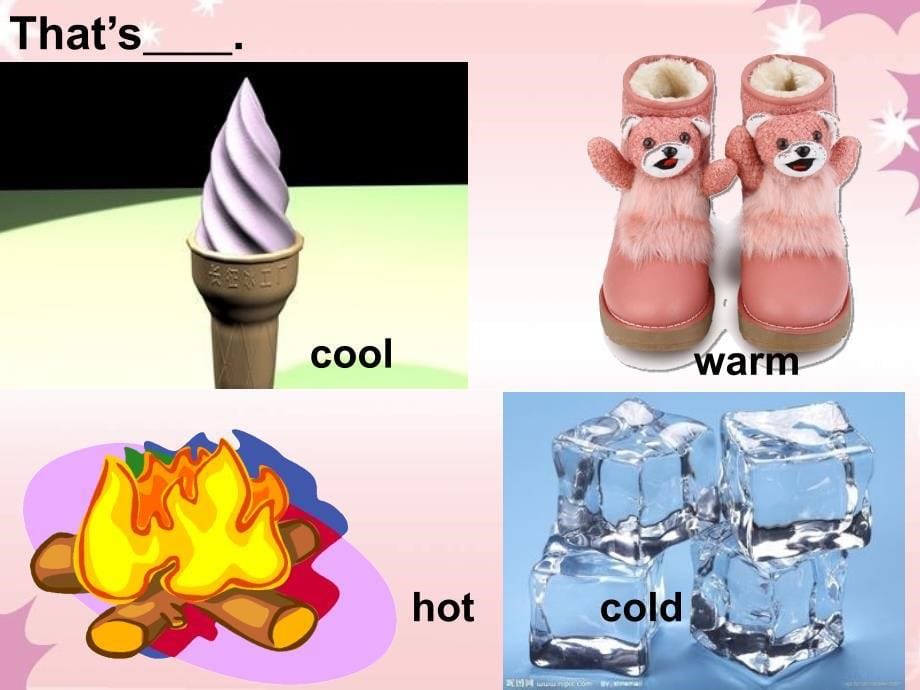 三年级上册英语课件－Lesson 16 Warm and Cool｜冀教版三起(共10张PPT)_第5页