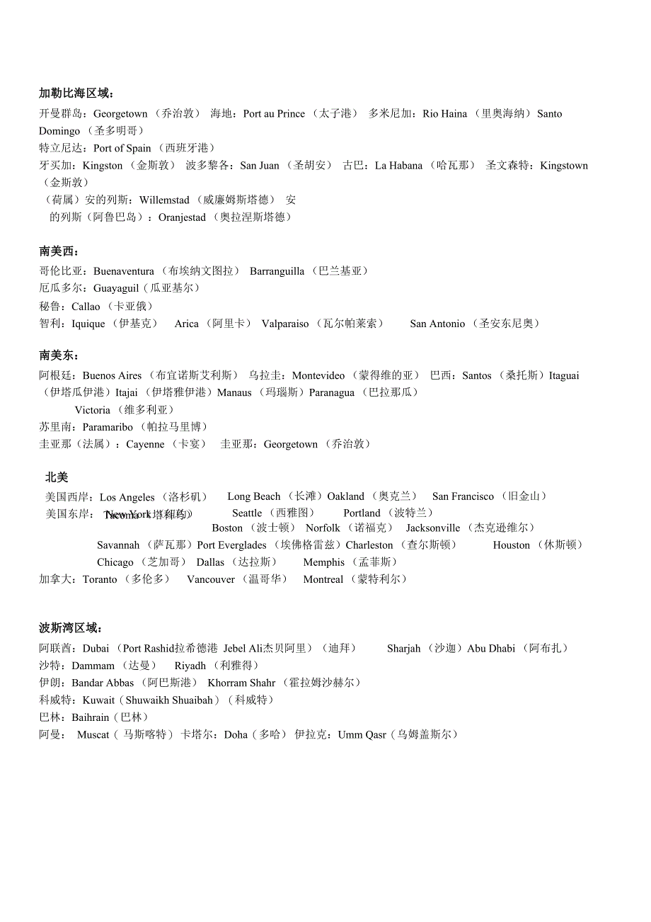 世界各地基本港口 区域_第4页