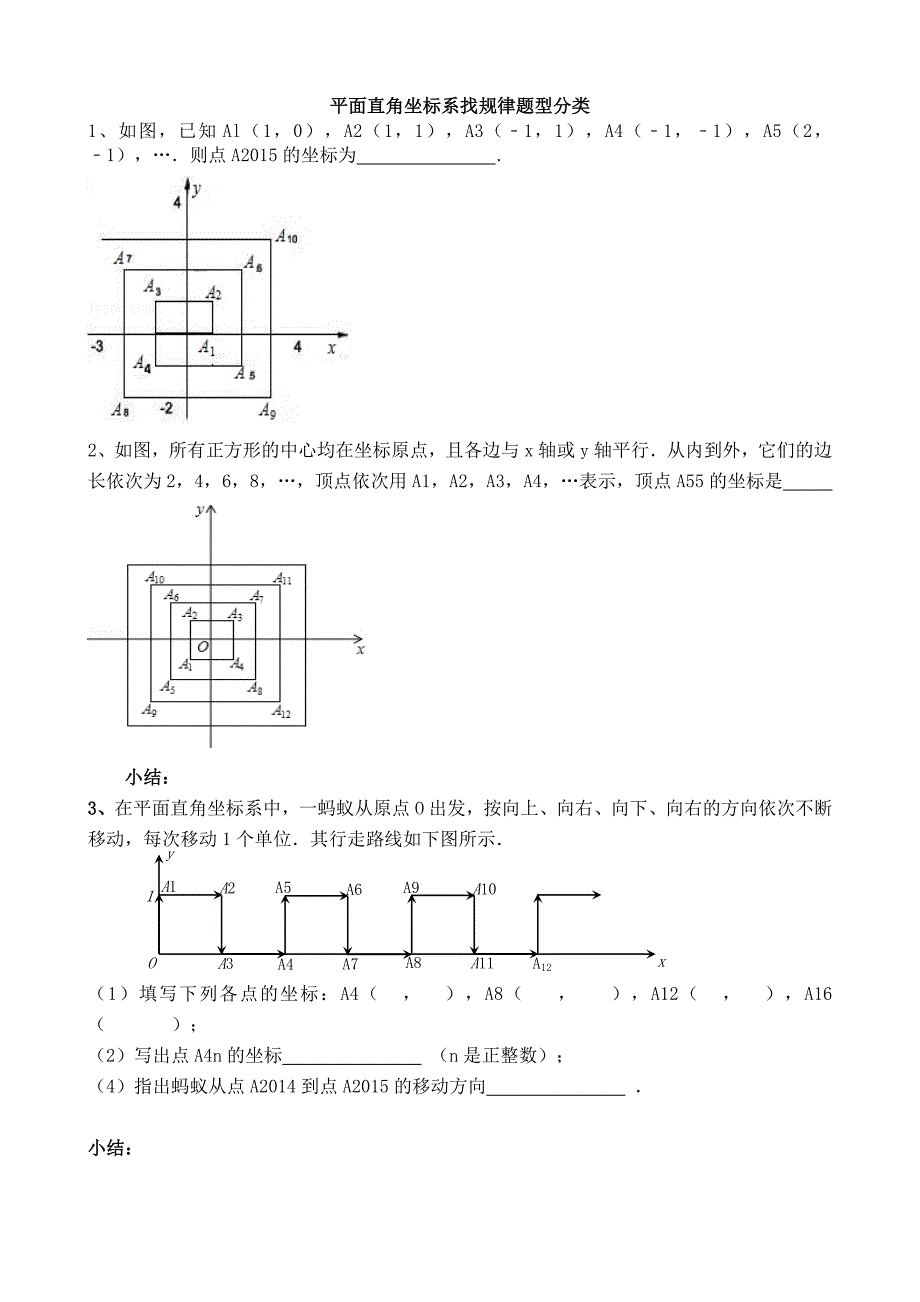 平面直角坐标系找规律题型_第1页