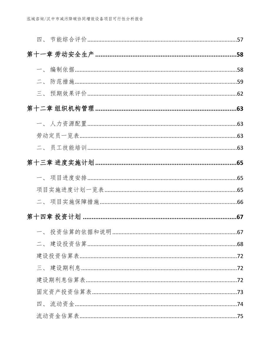 汉中市减污降碳协同增效设备项目可行性分析报告（模板）_第5页