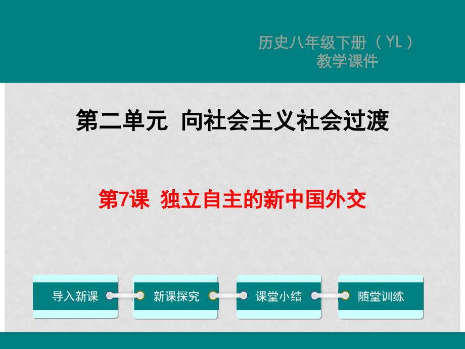 八年级历史下册 第7课 独立自主的新中国外交教学课件 岳麓版_第1页