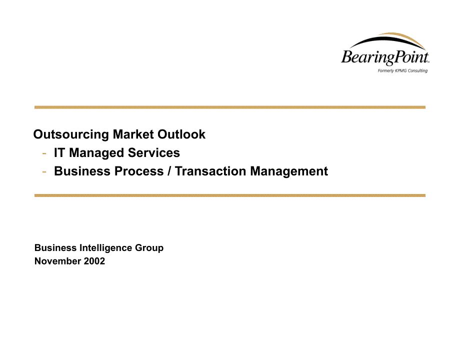 英语课件 Outsourcing Market Outlook_第1页