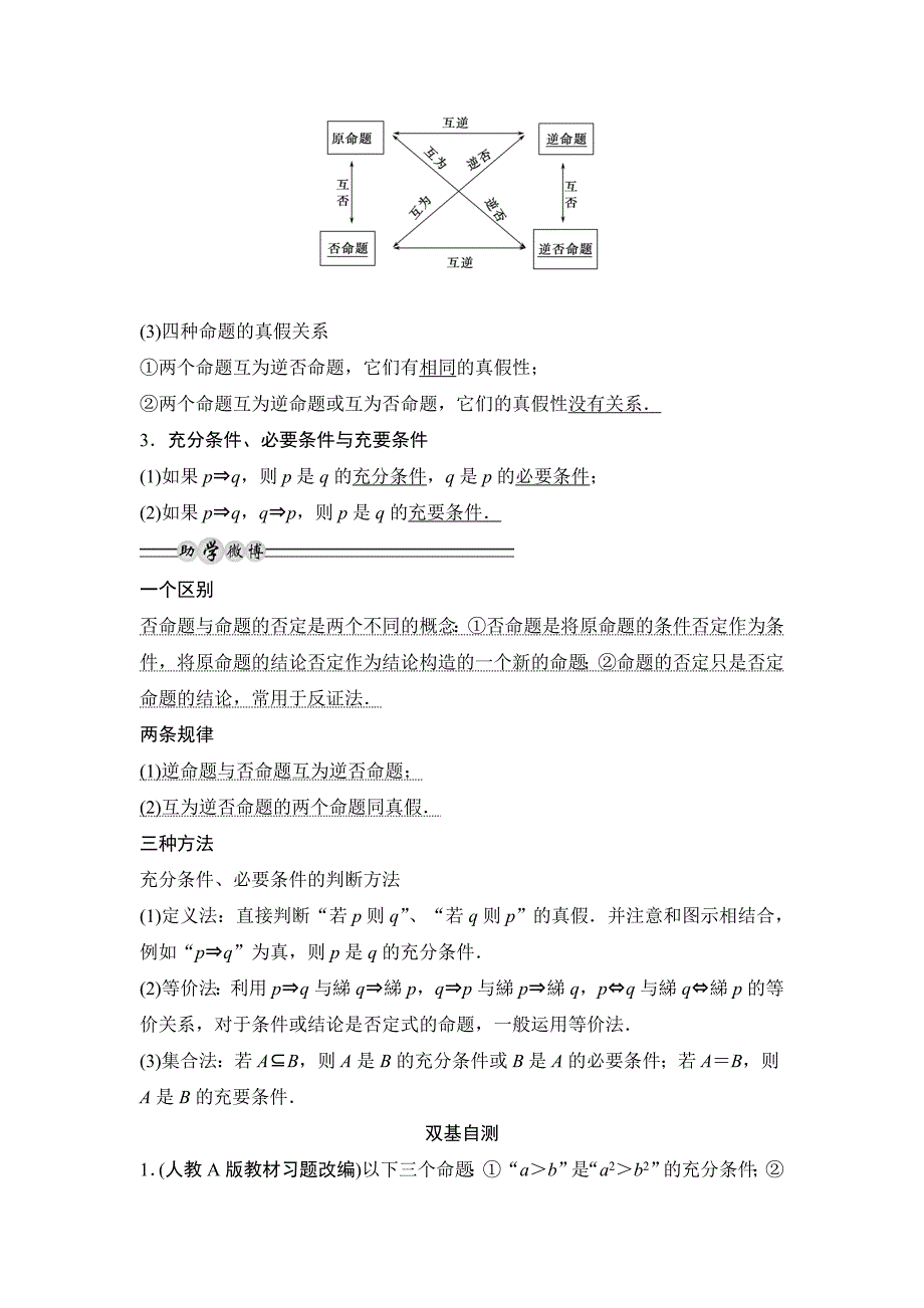 第2讲 命题及其关系、充分条件与必要条件1_第2页