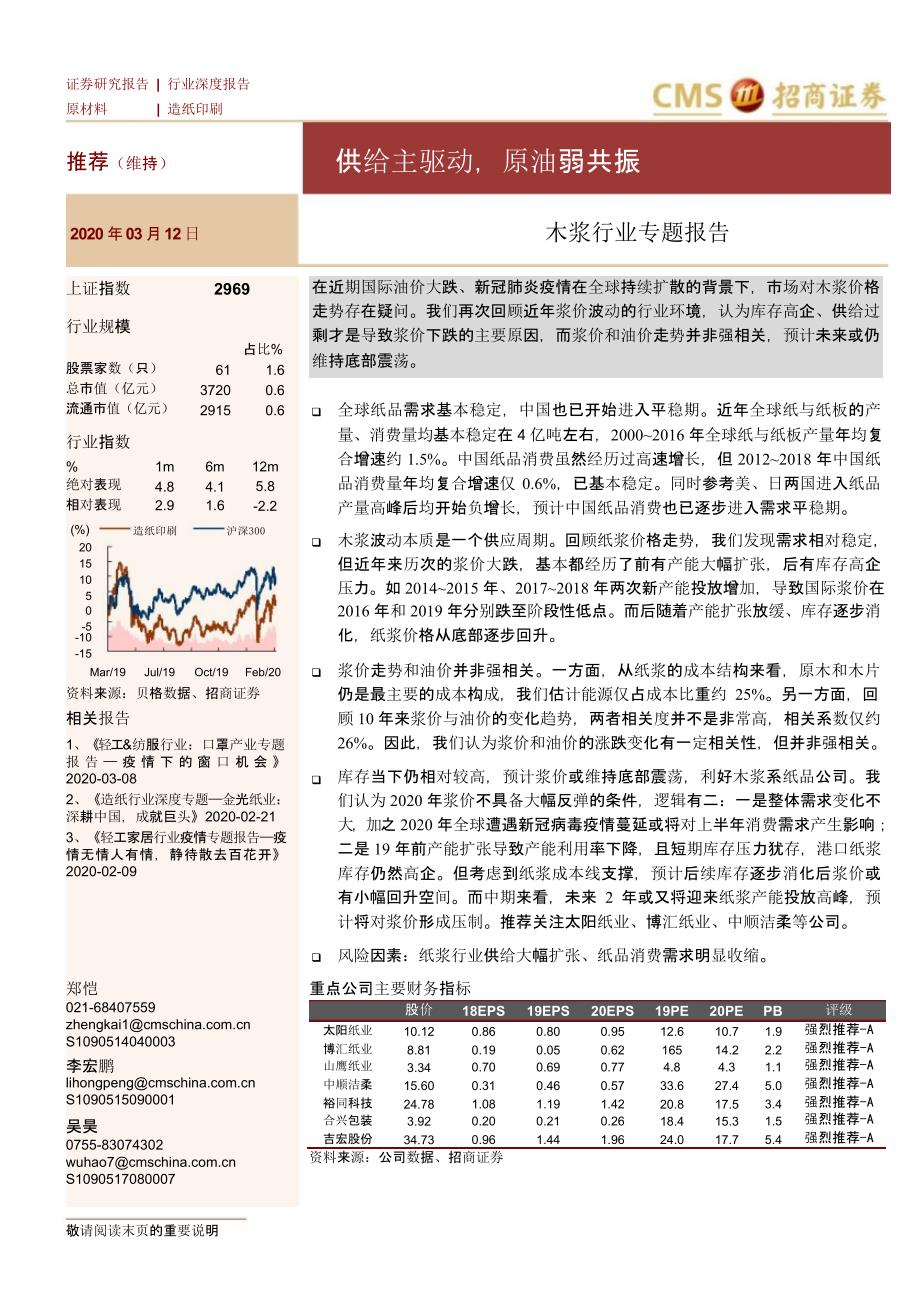 2020年木浆行业报告：全球造纸、纸品、纸板_第1页