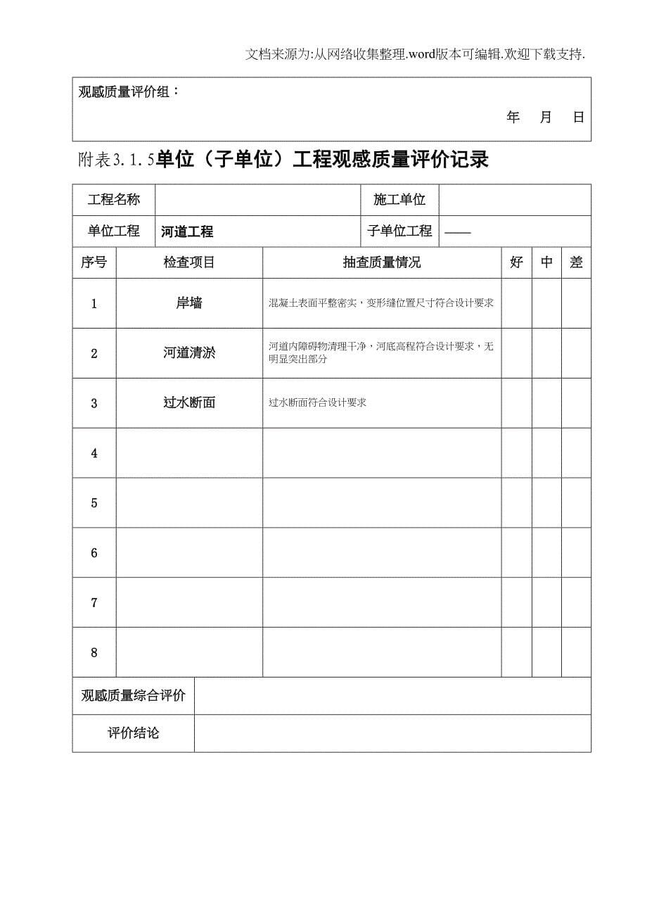 市政验收专用表格(DOC 16页)_第5页