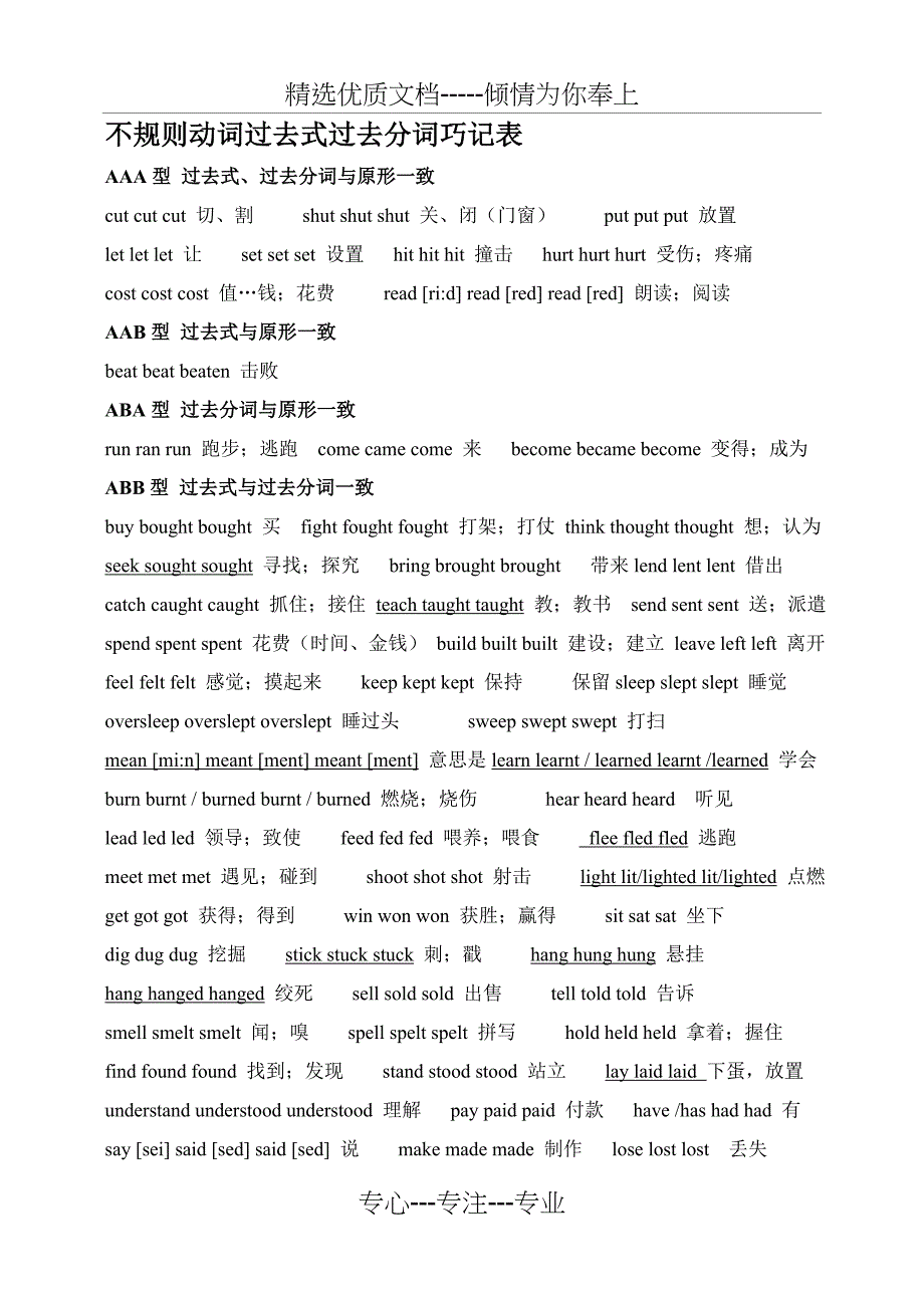 动词不规则变化形容词副词_第1页