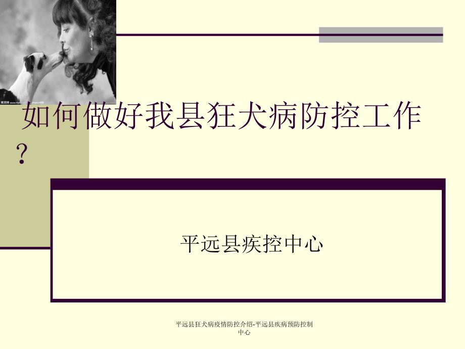 平远县狂犬病疫情防控介绍平远县疾病预防控制中心课件_第1页