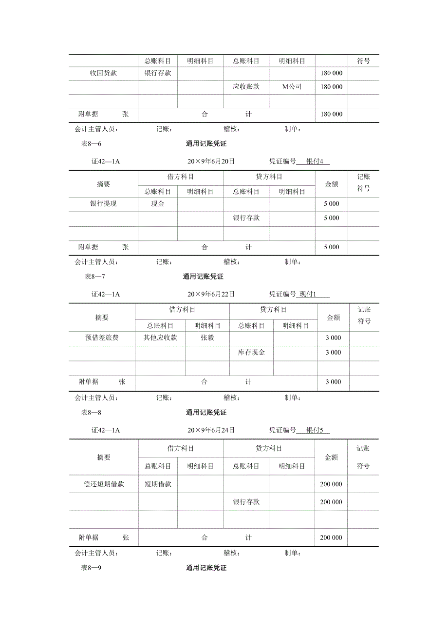 第八章会计凭证第九章账簿练习题参考答案_第3页