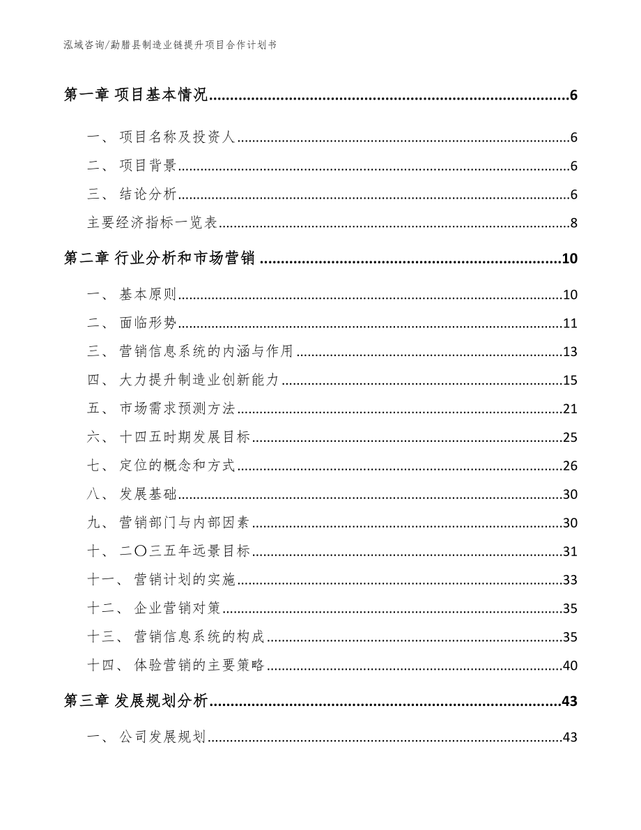 勐腊县制造业链提升项目合作计划书模板范文_第2页