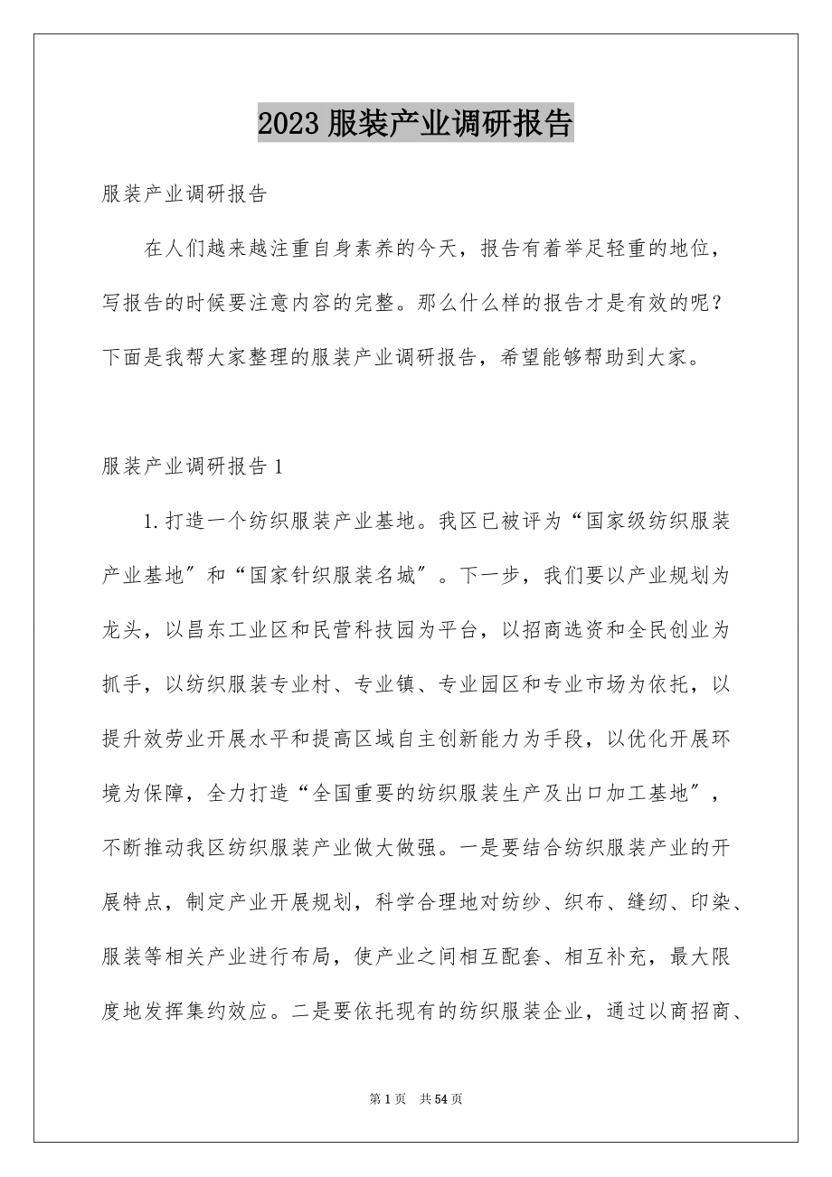 2023年服装产业调研报告.docx_第1页