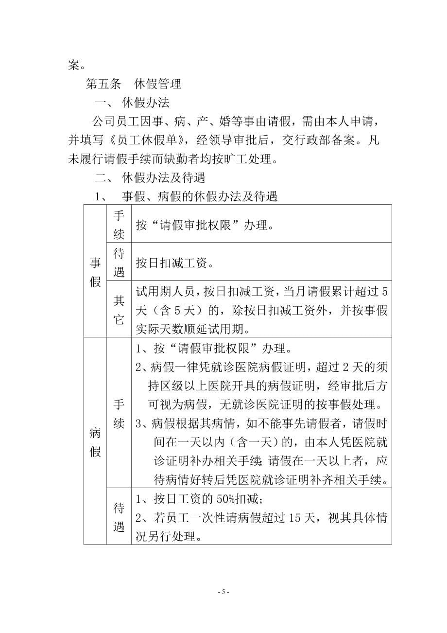 某公司内部管理制度大全_第5页