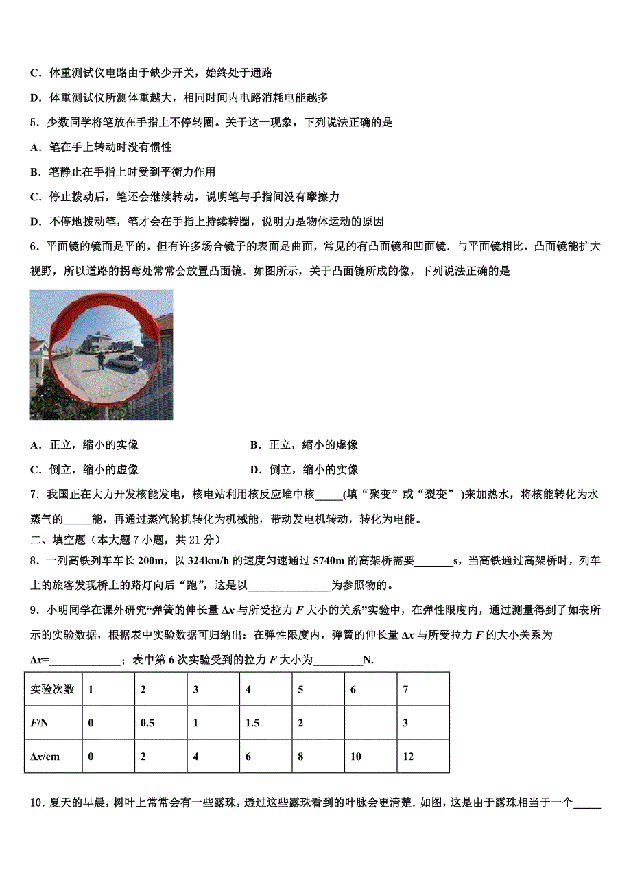 2023学年陕西省定边县中考试题猜想物理试卷（含答案解析）.doc_第2页