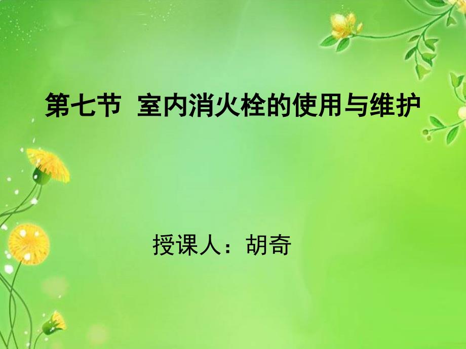 室内消火栓的使用与维护_第1页