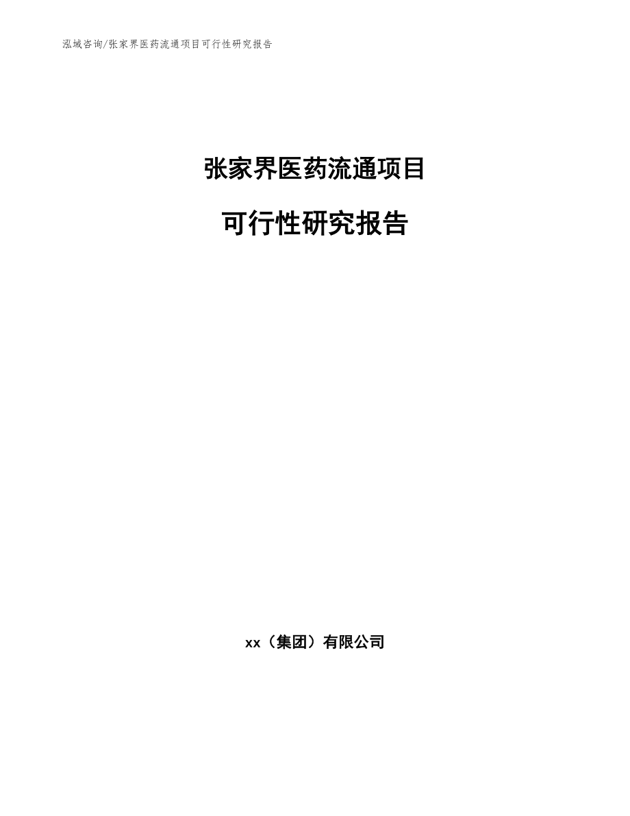 张家界医药流通项目可行性研究报告_范文_第1页