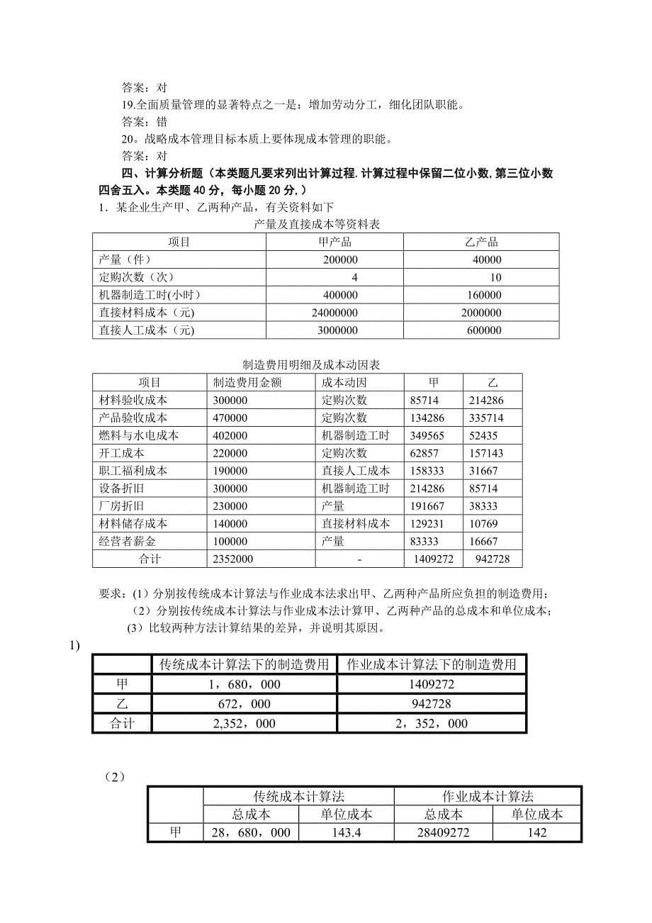 成本管理网上形考4_第5页