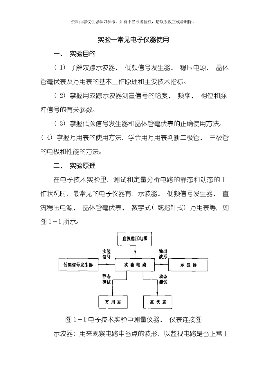 模拟电子技术实验讲义模板.doc_第1页