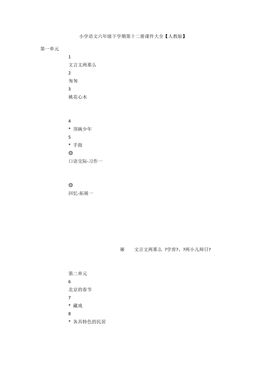 小学语文六年级下学期第十二册课件大全【人教版】.docx_第1页