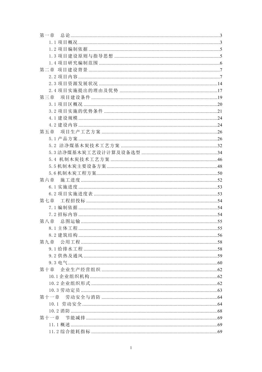 煤基木炭可行性研究报告.doc_第1页