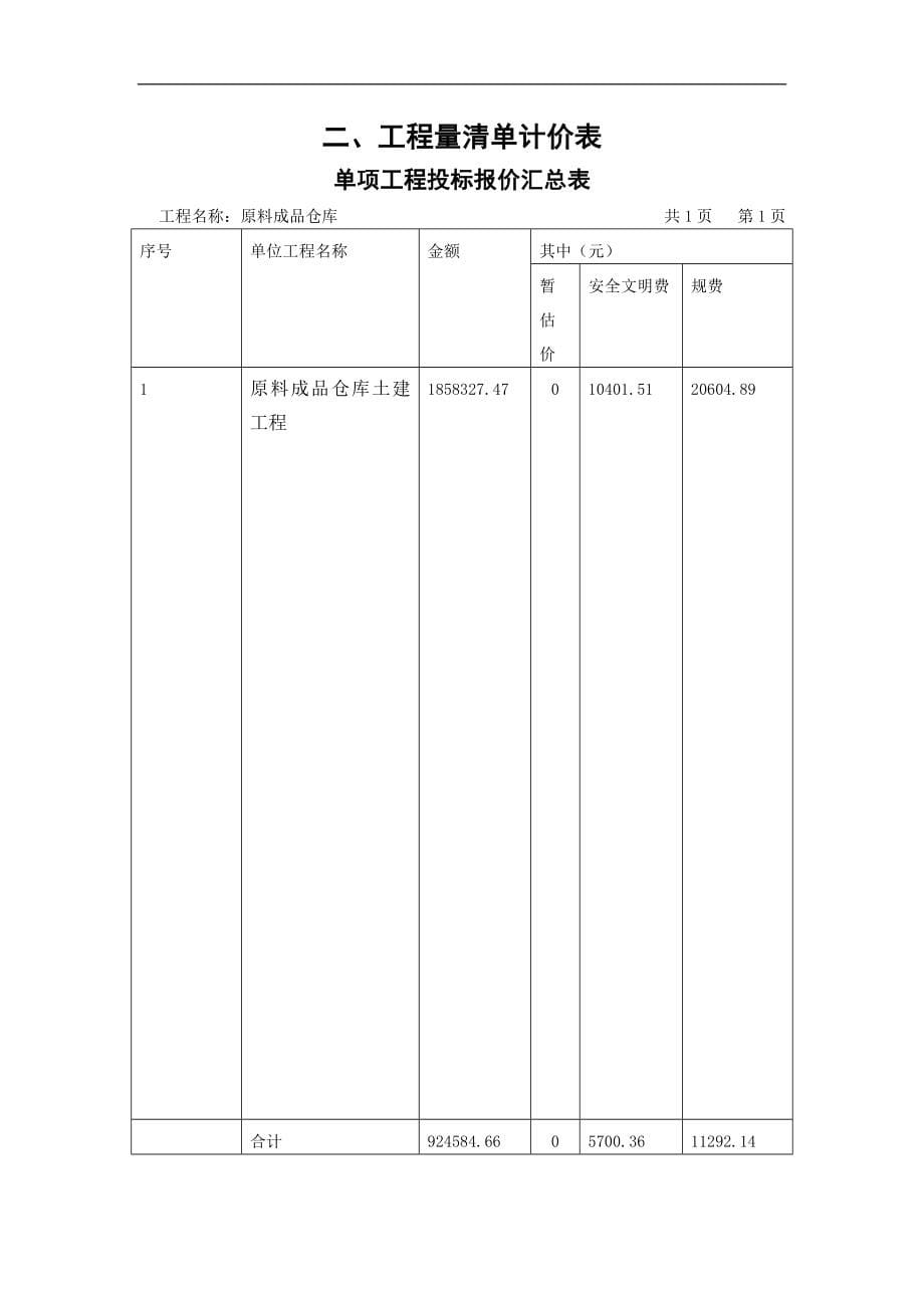 原料成品仓库土建工程计量计价.doc_第5页