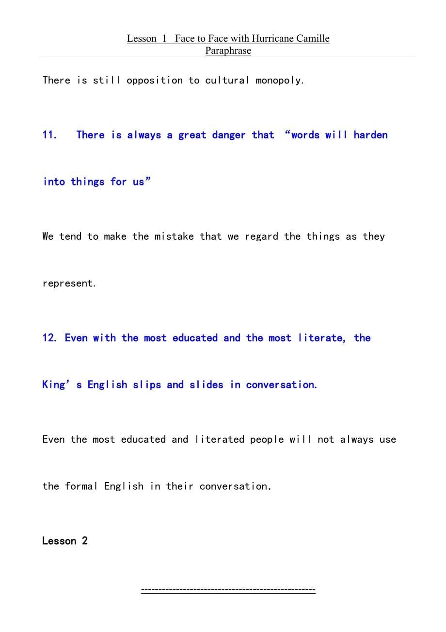高级英语2第三版课后习题paraphrase原文及答案_第5页