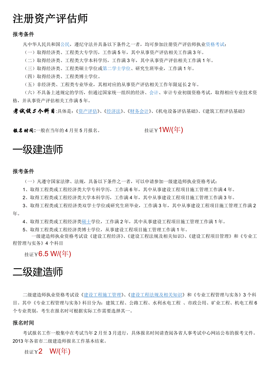 建筑行业所有的资格证书 （精选可编辑）.DOCX_第1页