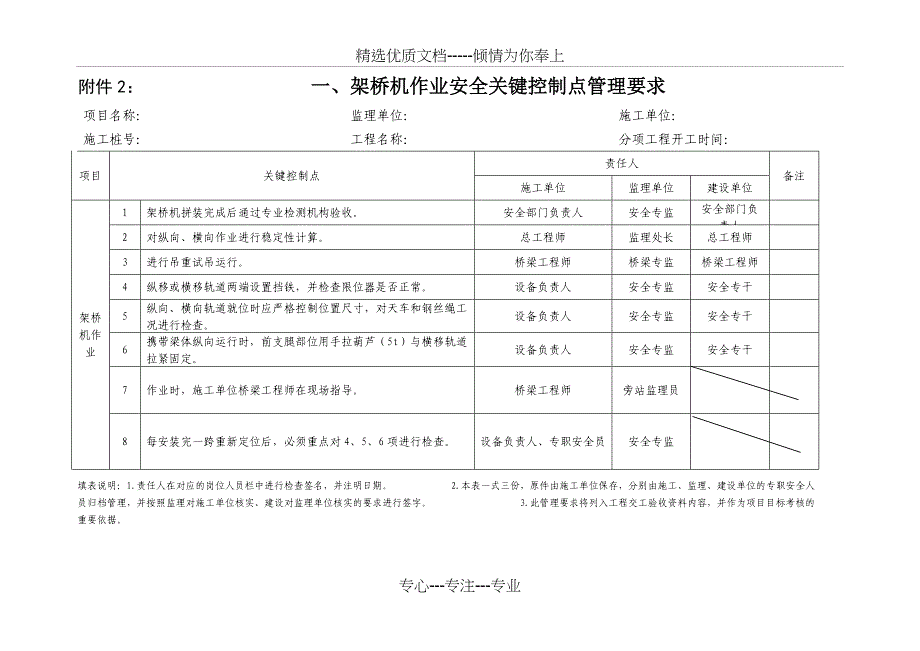 “架桥机”等八项施工作业安全关键控制点管理要求_第1页