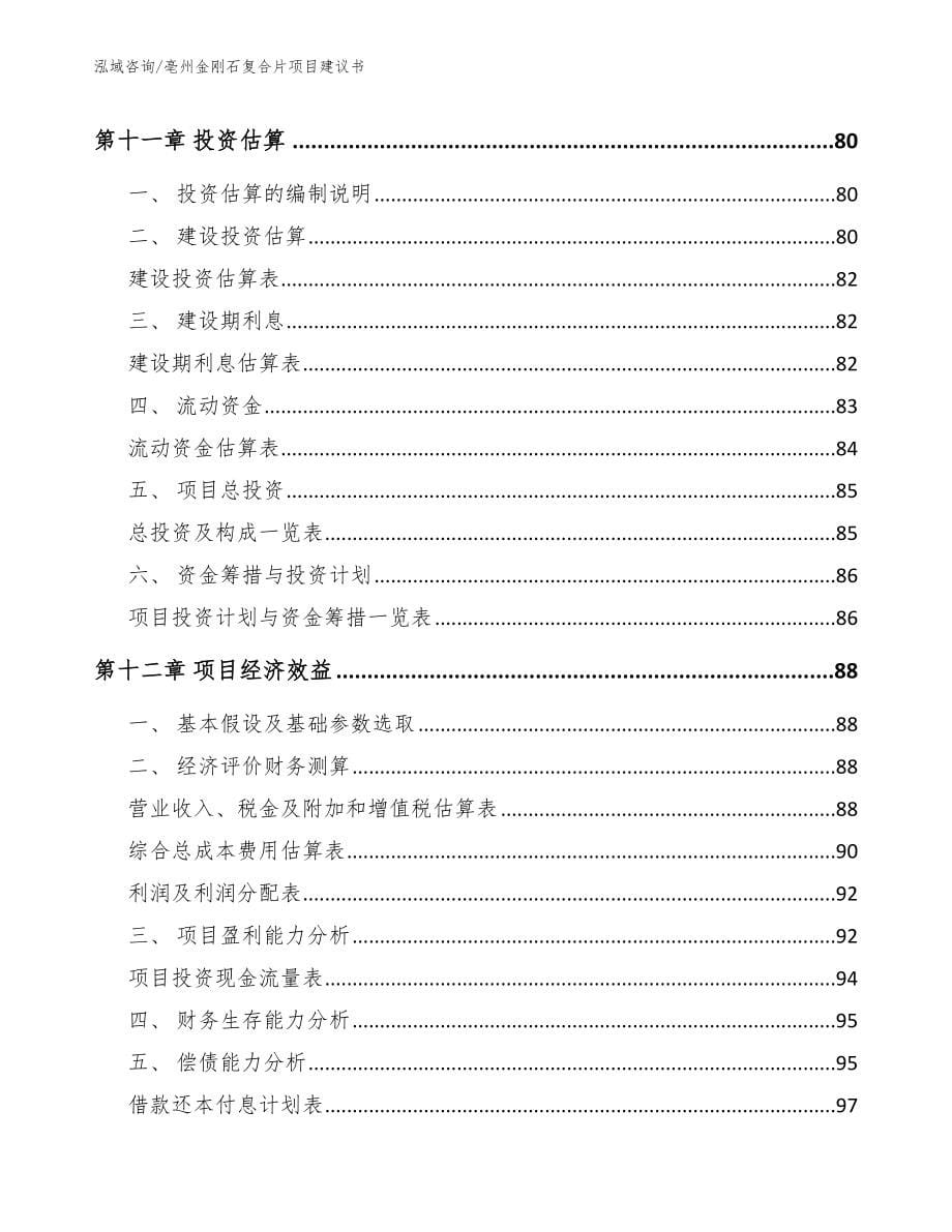 亳州金刚石复合片项目建议书（参考模板）_第5页