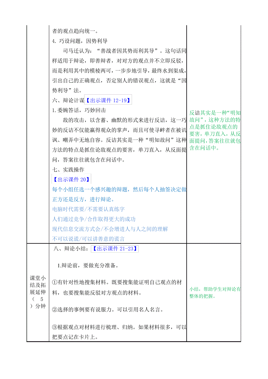 部编版六年级语文下册教案-口语交际：辩论教案_1_第4页