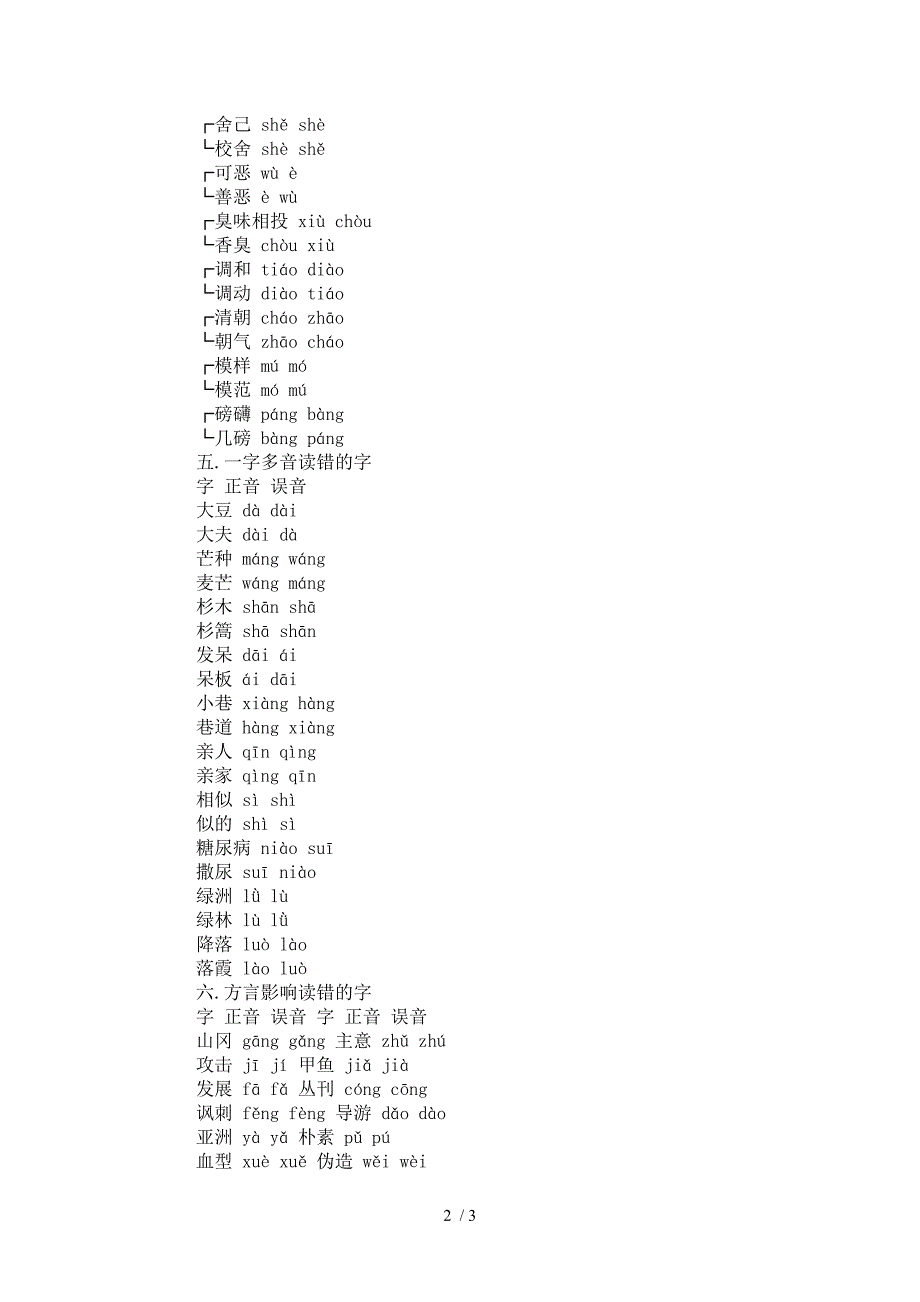 小学阶段容易读错的字_第2页