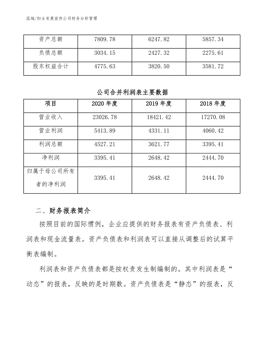 妇女发展宣传公司财务分析管理（范文）_第4页