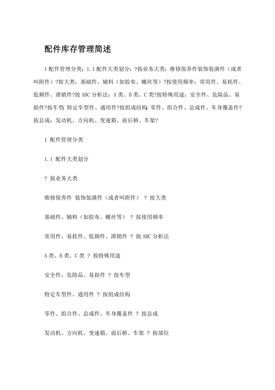 配件库存管理简述_第1页