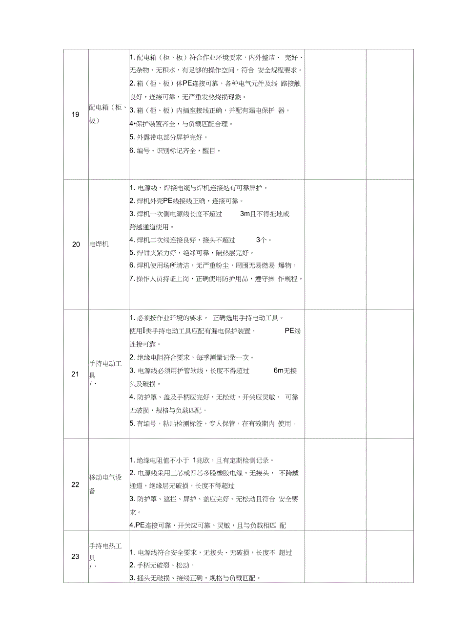 企业环保现场安全检查表_第4页