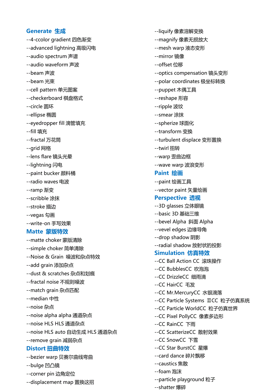 AE自带特效中英文对照表2最新文档_第3页