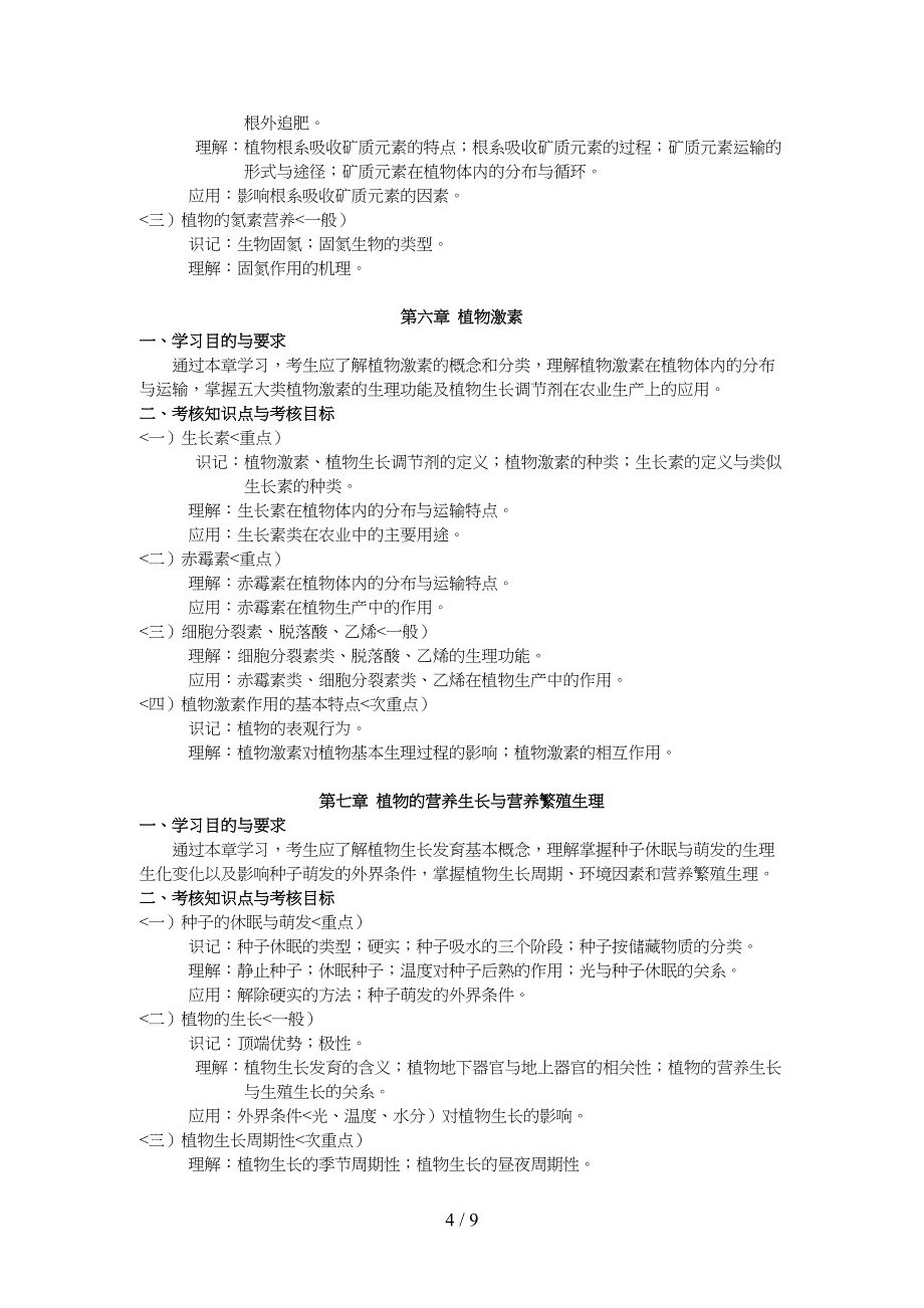 天津高自考植物生理学历考试_第4页