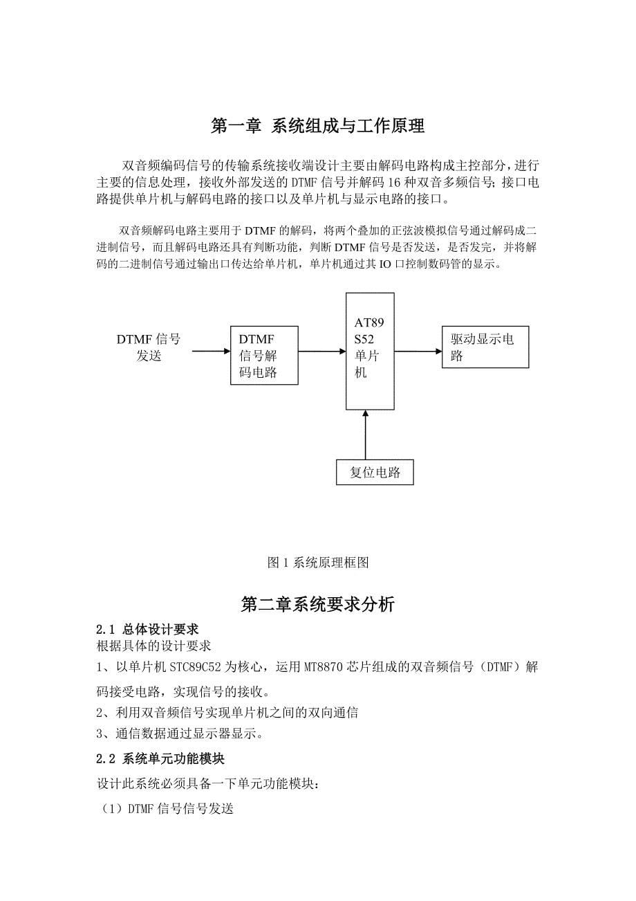 单片机课程设计报告基于双音频编码信号的传输系统接收端设计_第5页