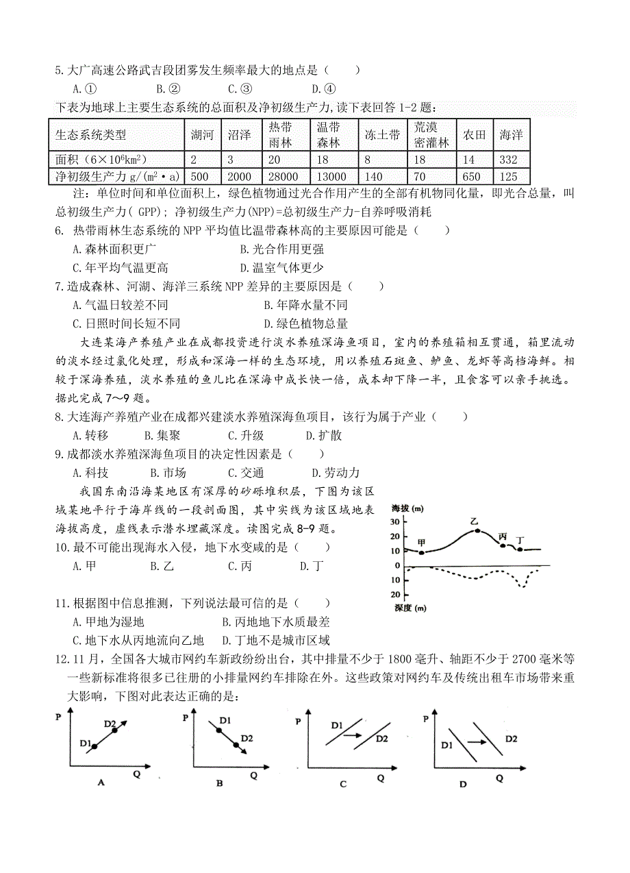 【最新】江西省红色七校高三下学期第二次联考文科综合试卷及答案_第2页