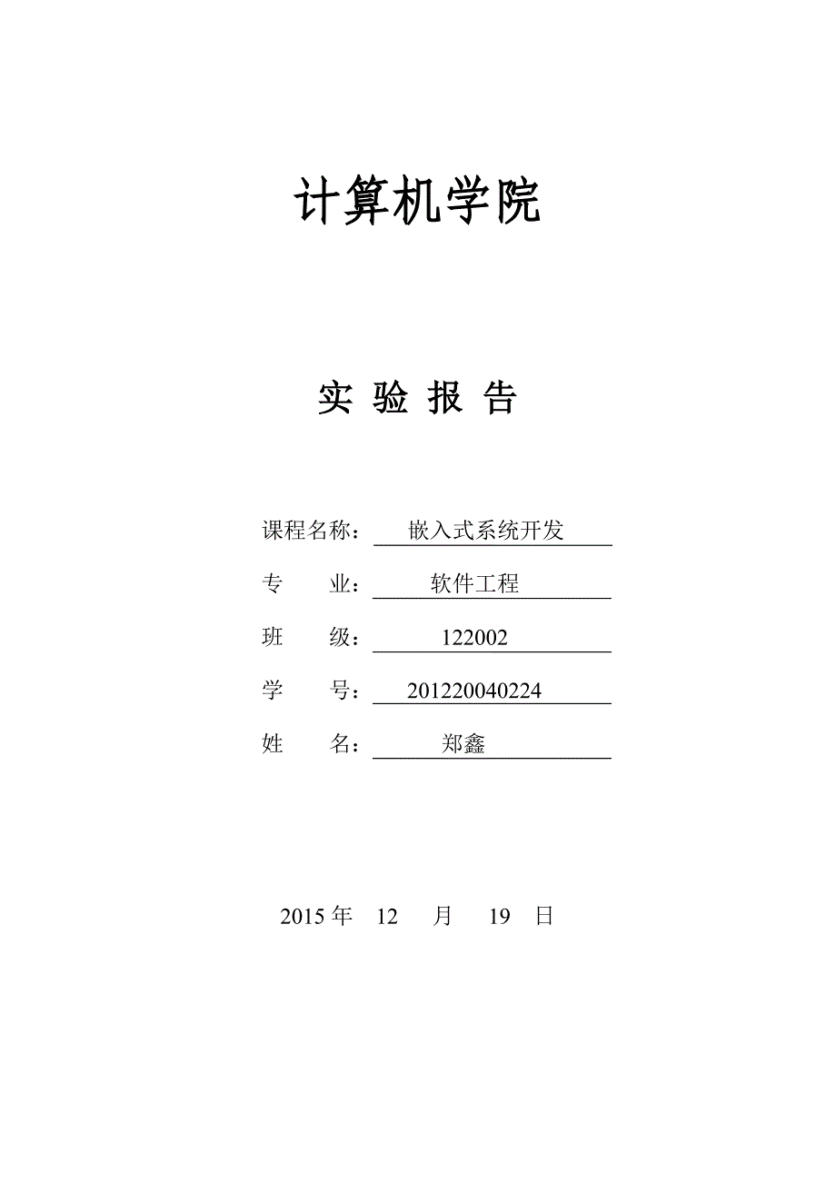 嵌入式系统开发实验报告.doc_第1页