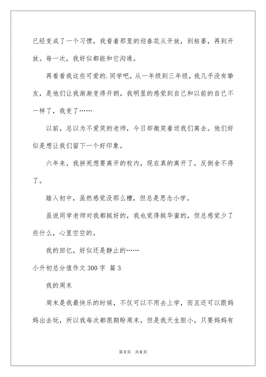 2023年小升初满分作文300字58范文.docx_第3页