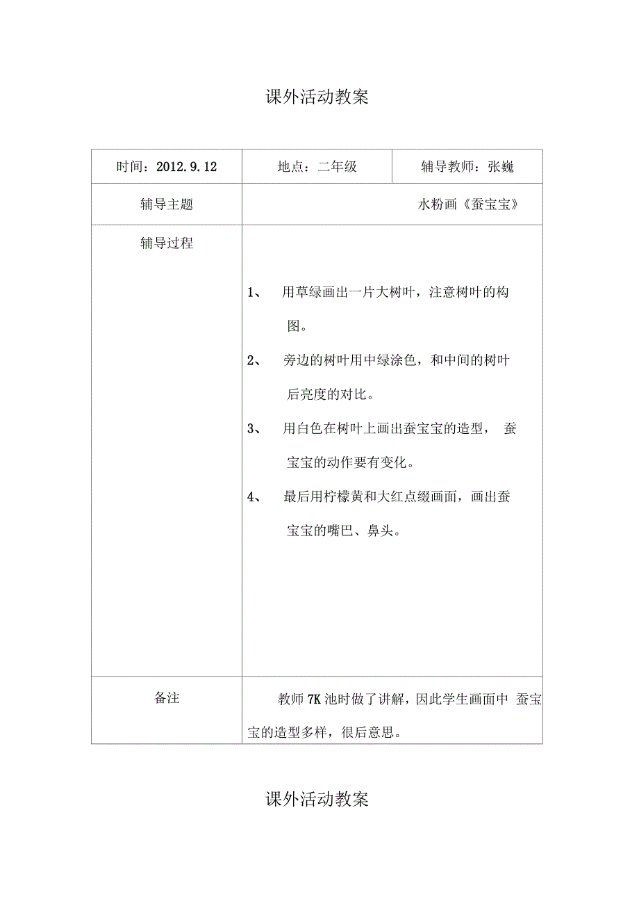 美术兴趣班辅导记录_第2页