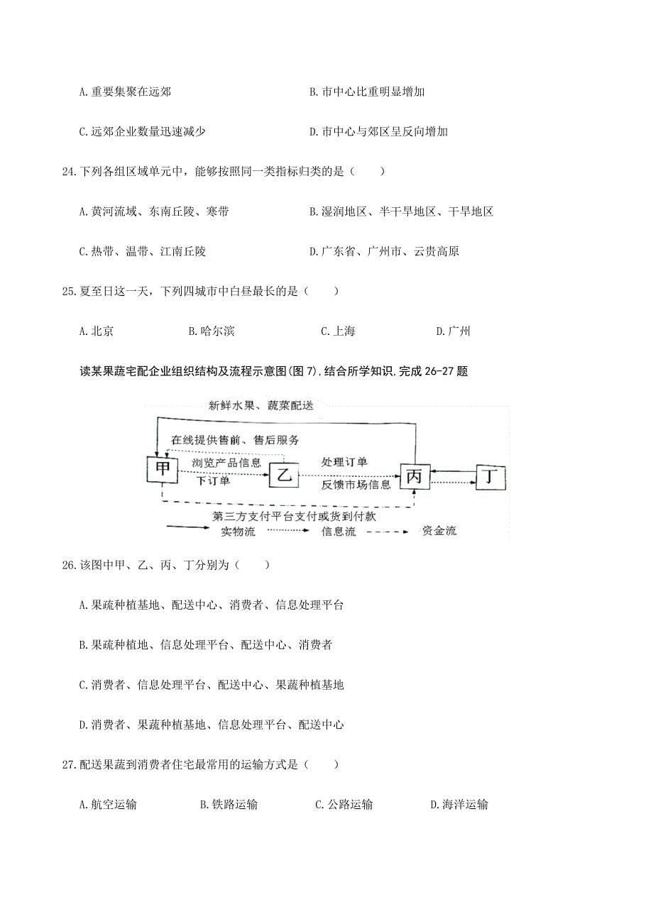 2024年广东地理学业水平考试试题及答案精校版_第5页