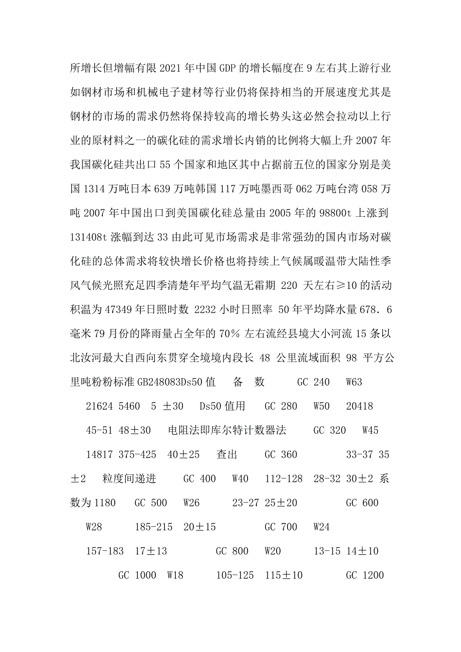 某公司年产3600吨碳化硅微粉生产线建设项目可行性研究报告书_第4页